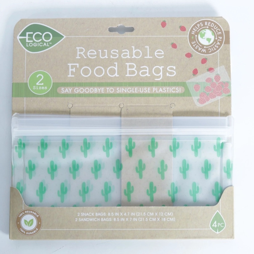 Eco Logical reusable food bags 4 bags total 2 snack bags and 2 sandwich bags NEW